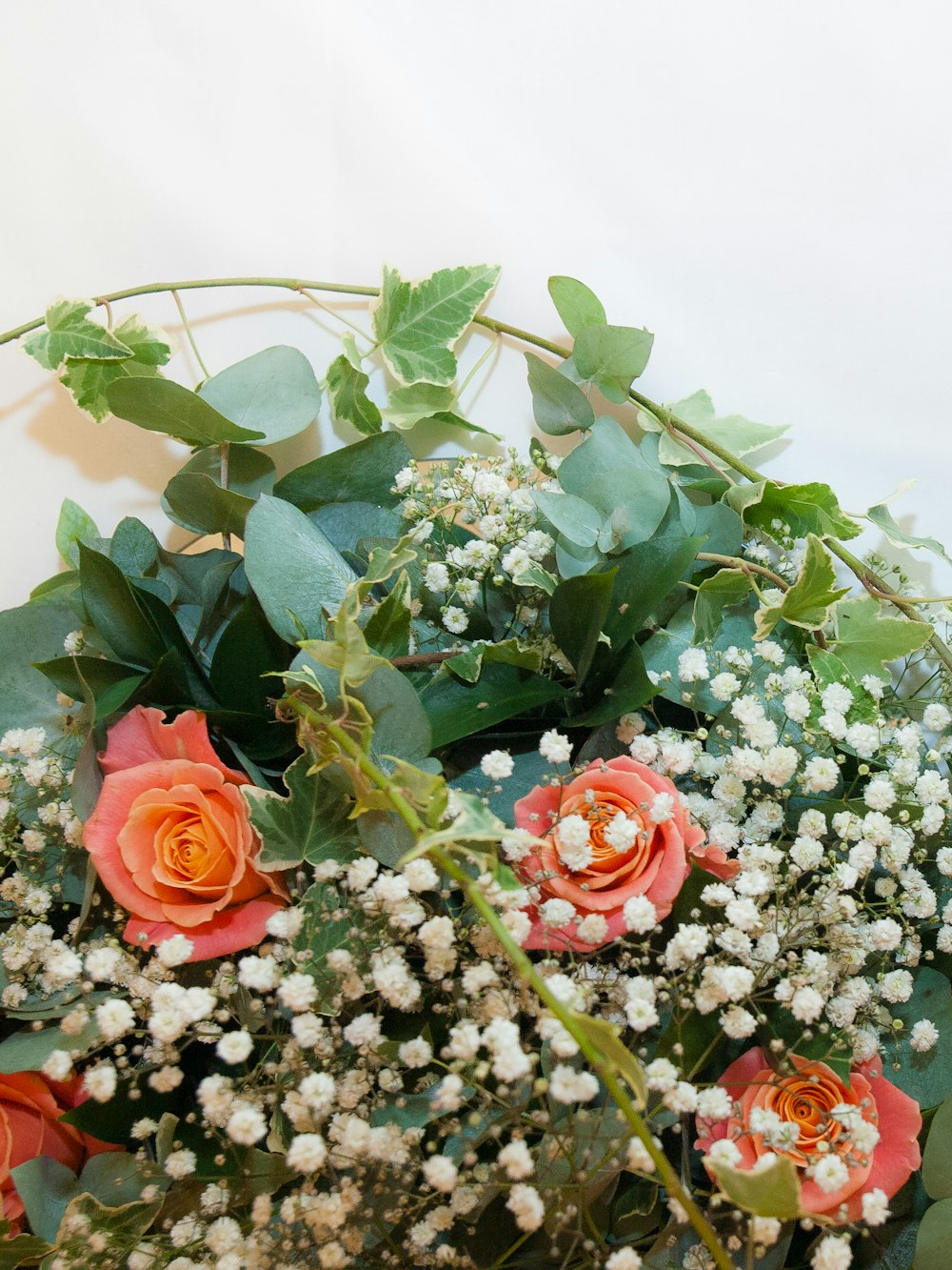 a close up of a bouquet of flowers