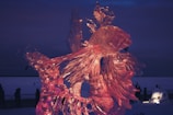 A stunning ice sculpture displayed at an event.
