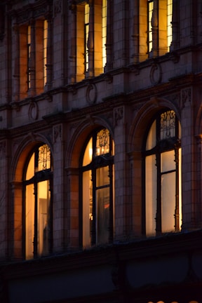 An exterior view of a beautifully renovated building facade.