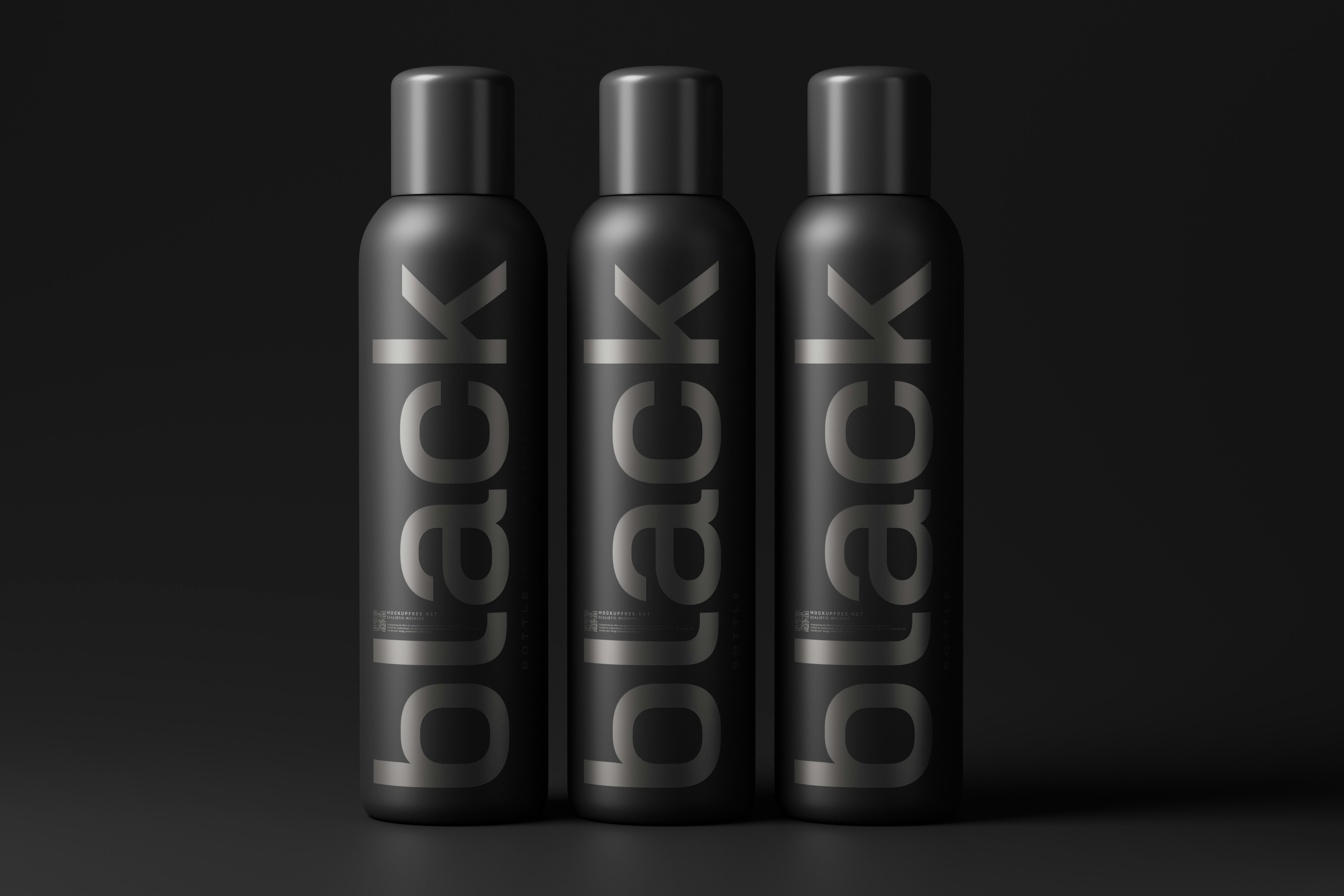 three black shampoos sitting next to each other