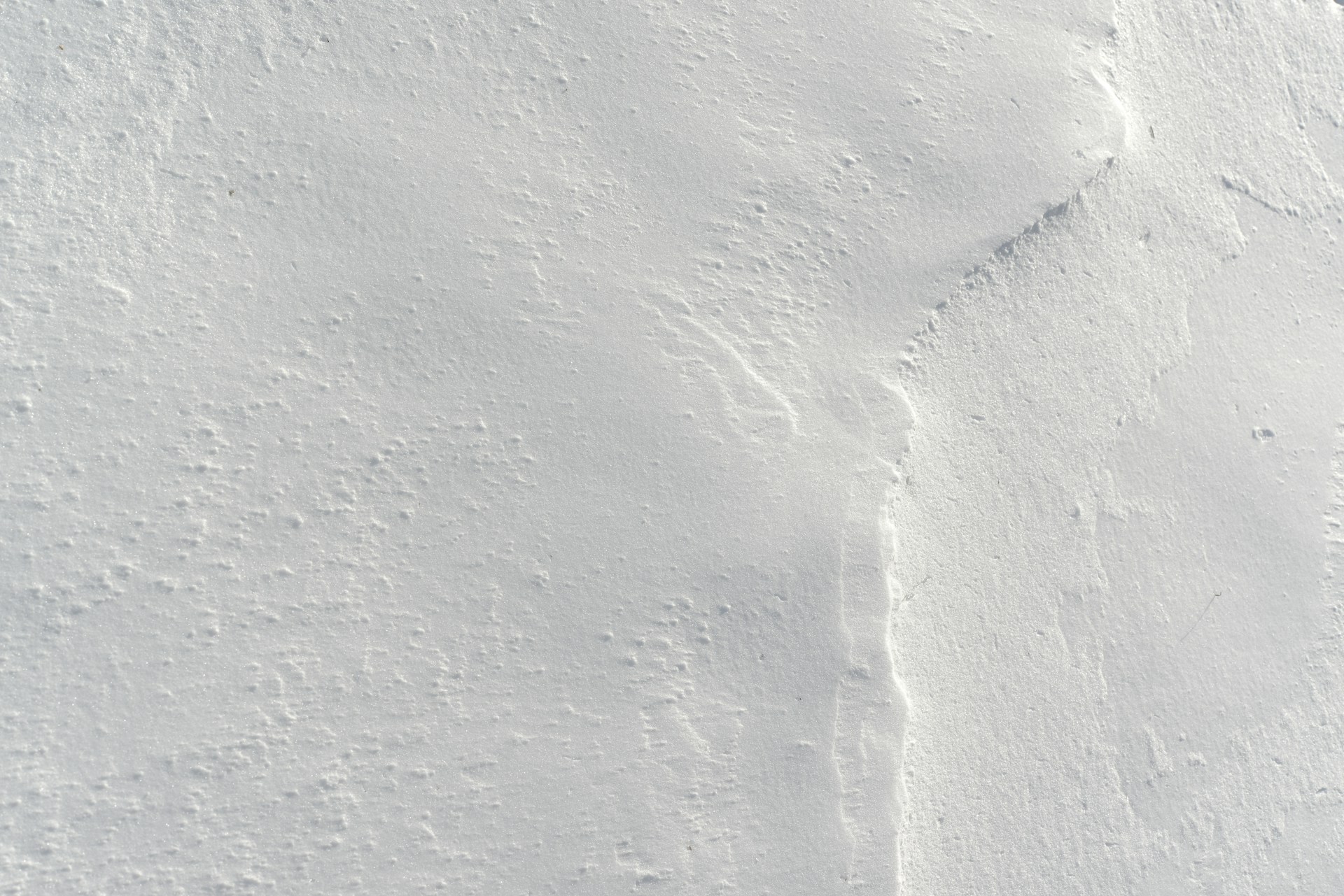 a snow covered ground with footprints in the snow