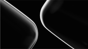 A minimalist black and white graphic design piece.