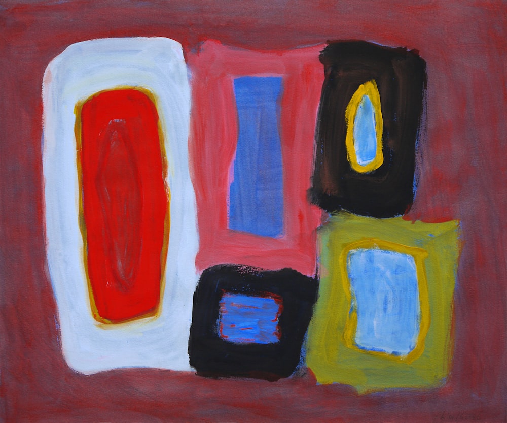 a painting of different colors and shapes