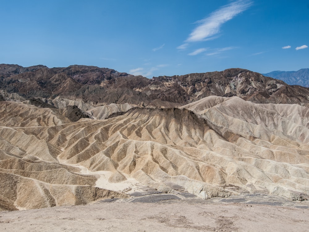 a view of a mountain range in the desert