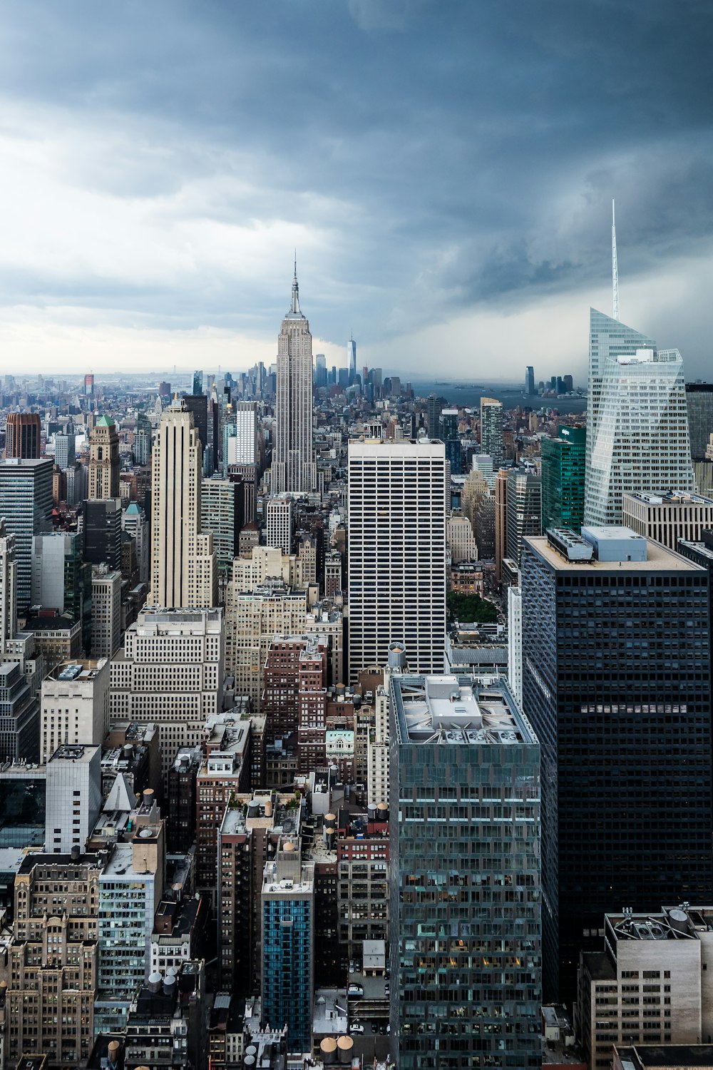 a view of a city from the top of a building