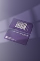 a purple business card with the word problem on it