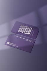 a purple business card with the word problem on it