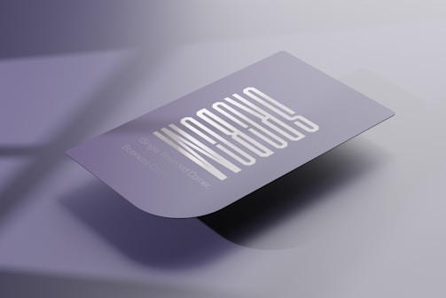 a close up of a business card on a table