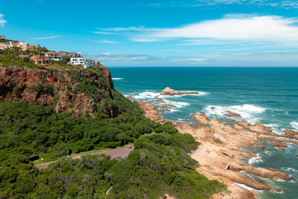 a scenic view of the ocean and coastline