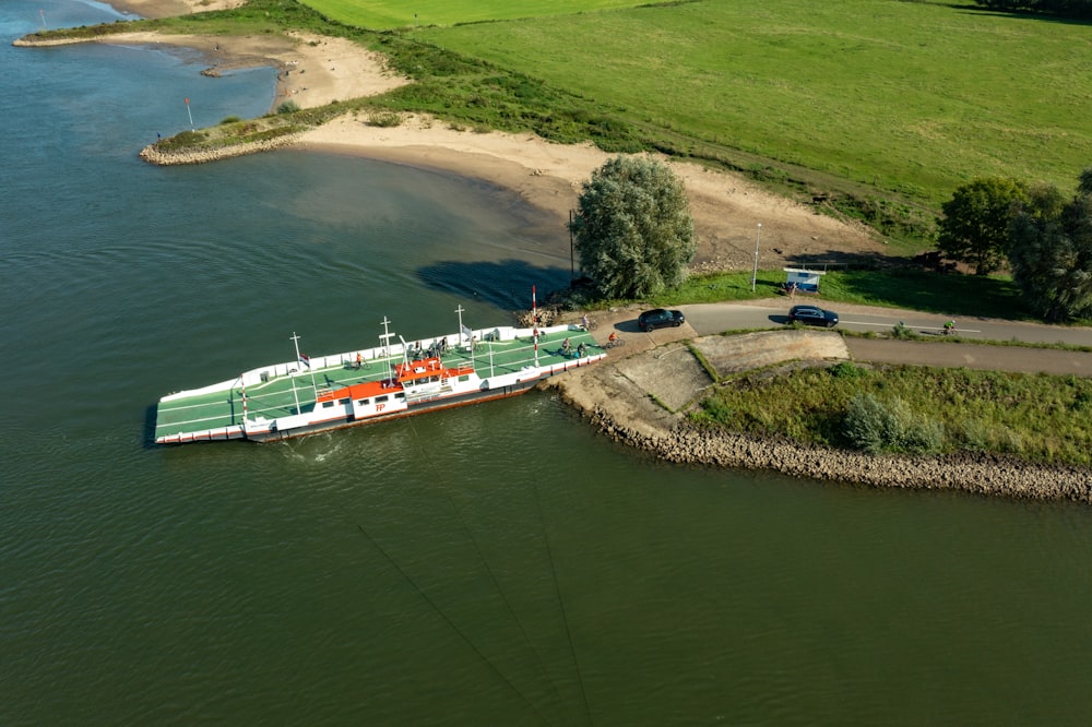 a large boat in a body of water