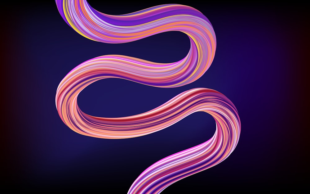 a purple and pink swirl on a black background