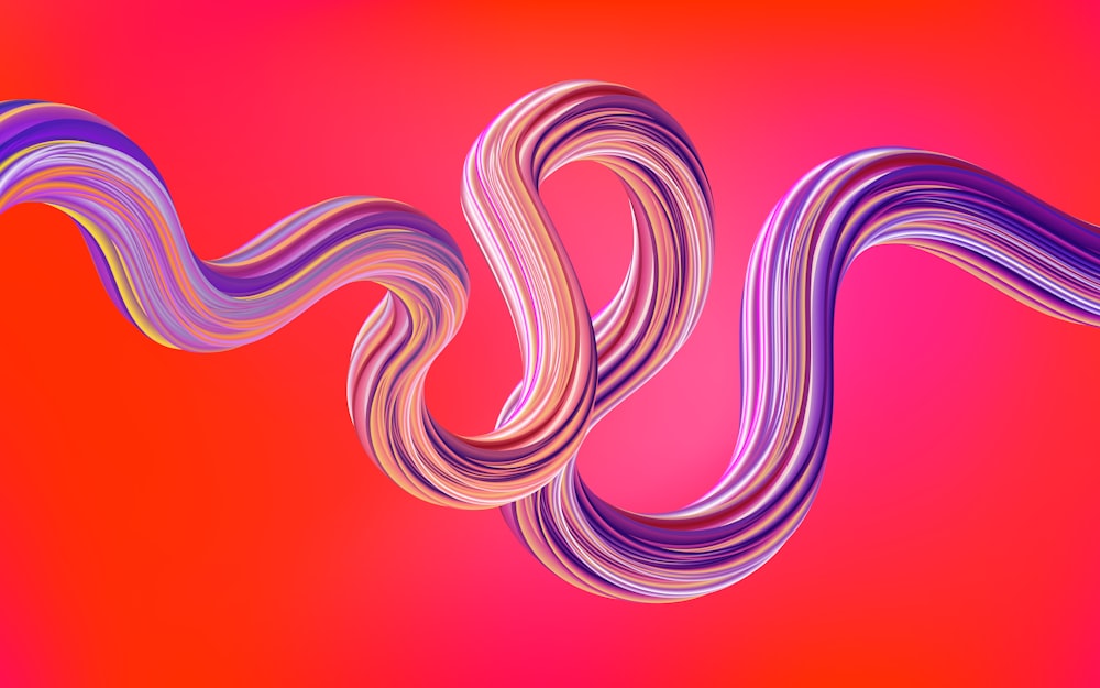 a pink and purple background with wavy lines