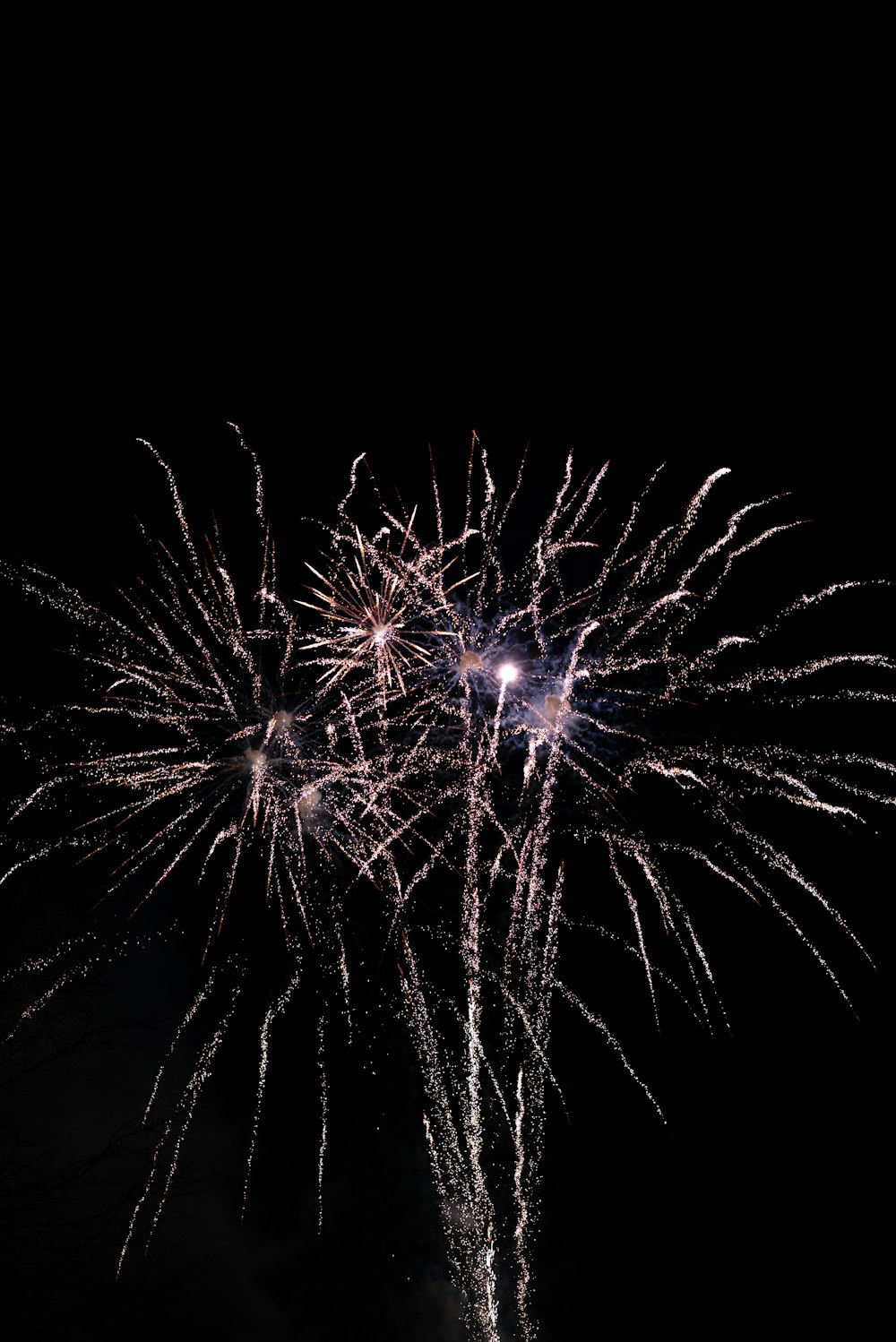 a bunch of fireworks are lit up in the night sky