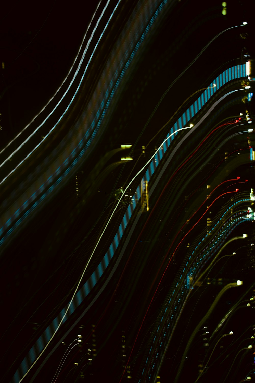 an abstract photo of a city at night