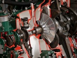 a close up of a machine with gears on it