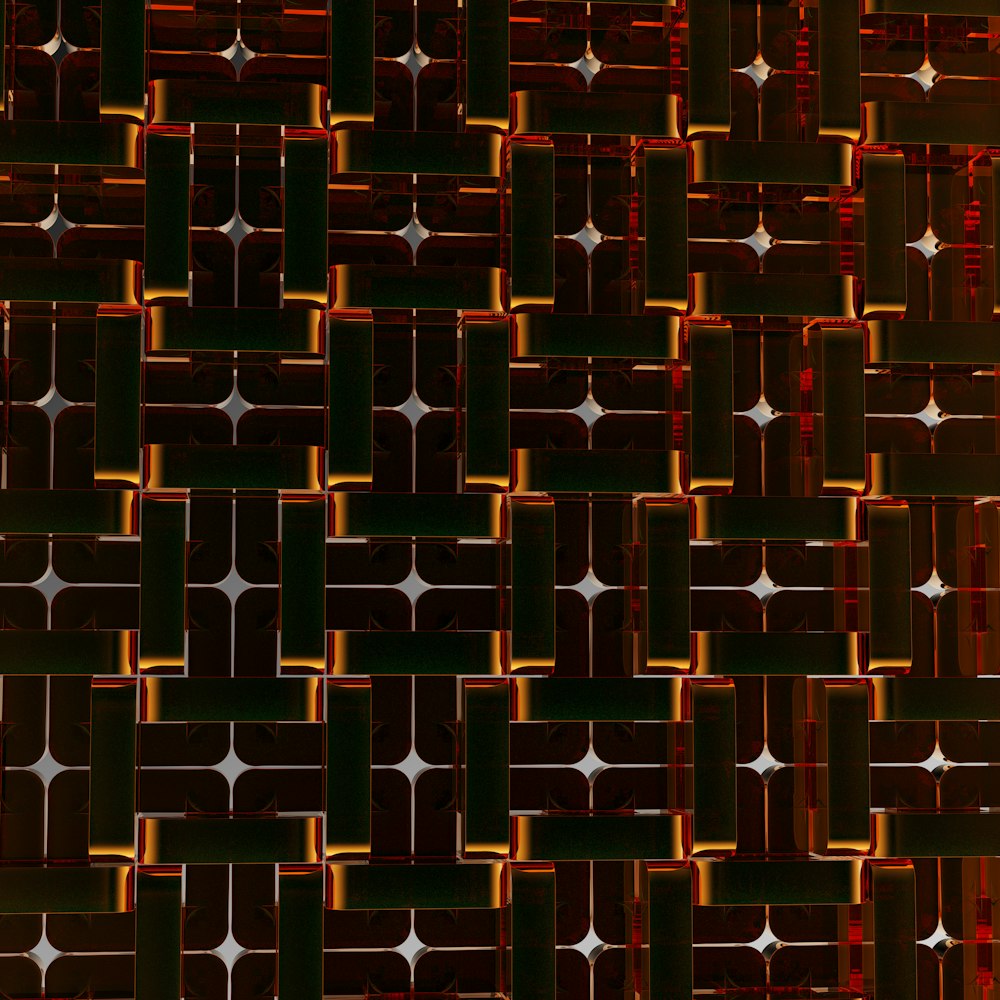 an abstract pattern of orange and red squares