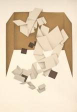 a piece of paper that has been cut into pieces