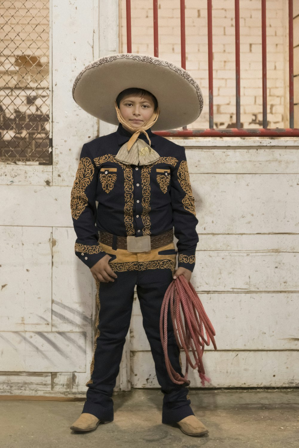 Marco Pena is about to delight the passing crowd with his lasso wizardry at the annual Iowa State Fair in the capital city of Des Moines