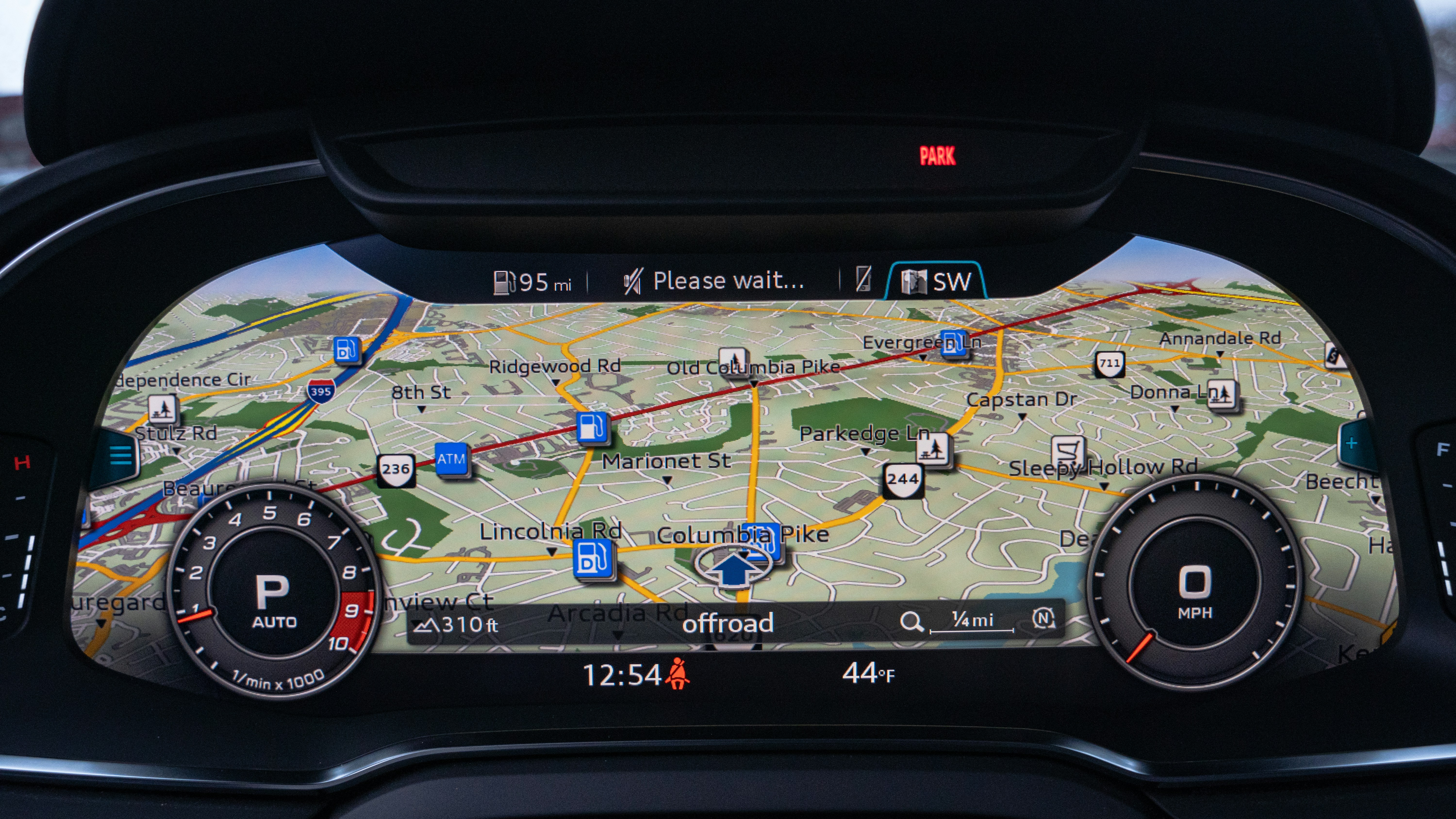 Car dashboard map
