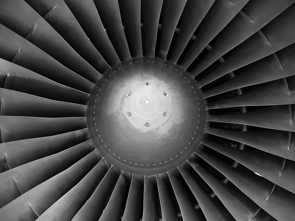 a close up view of a jet engine