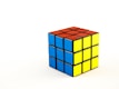 a rubik cube on a white background