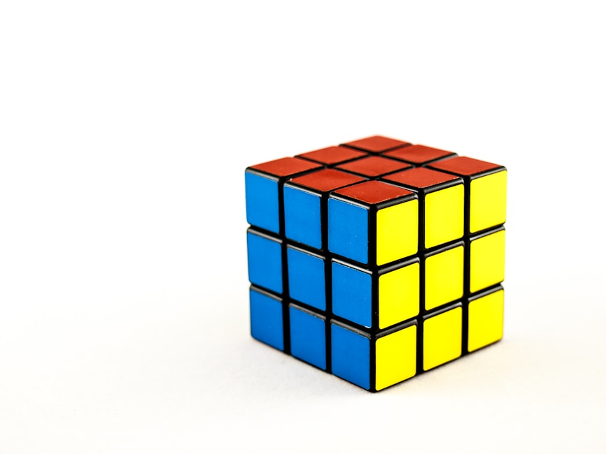 a rubik cube on a white background
