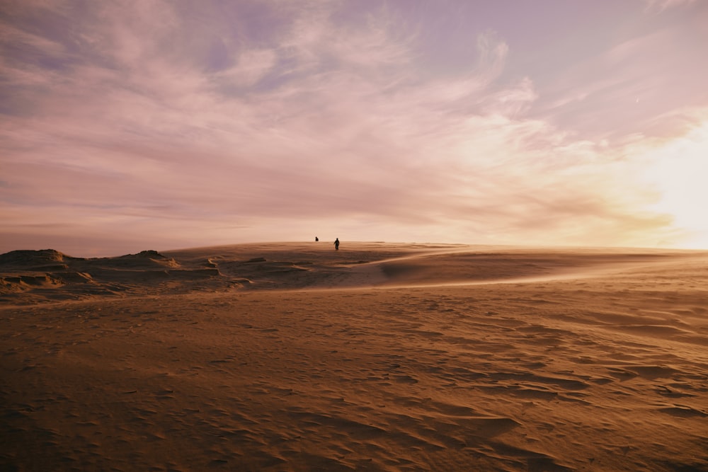 a person standing on top of a sandy beach