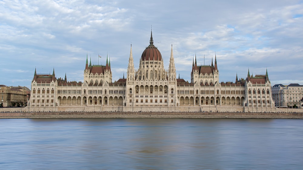 a large building with a clock on the top of it