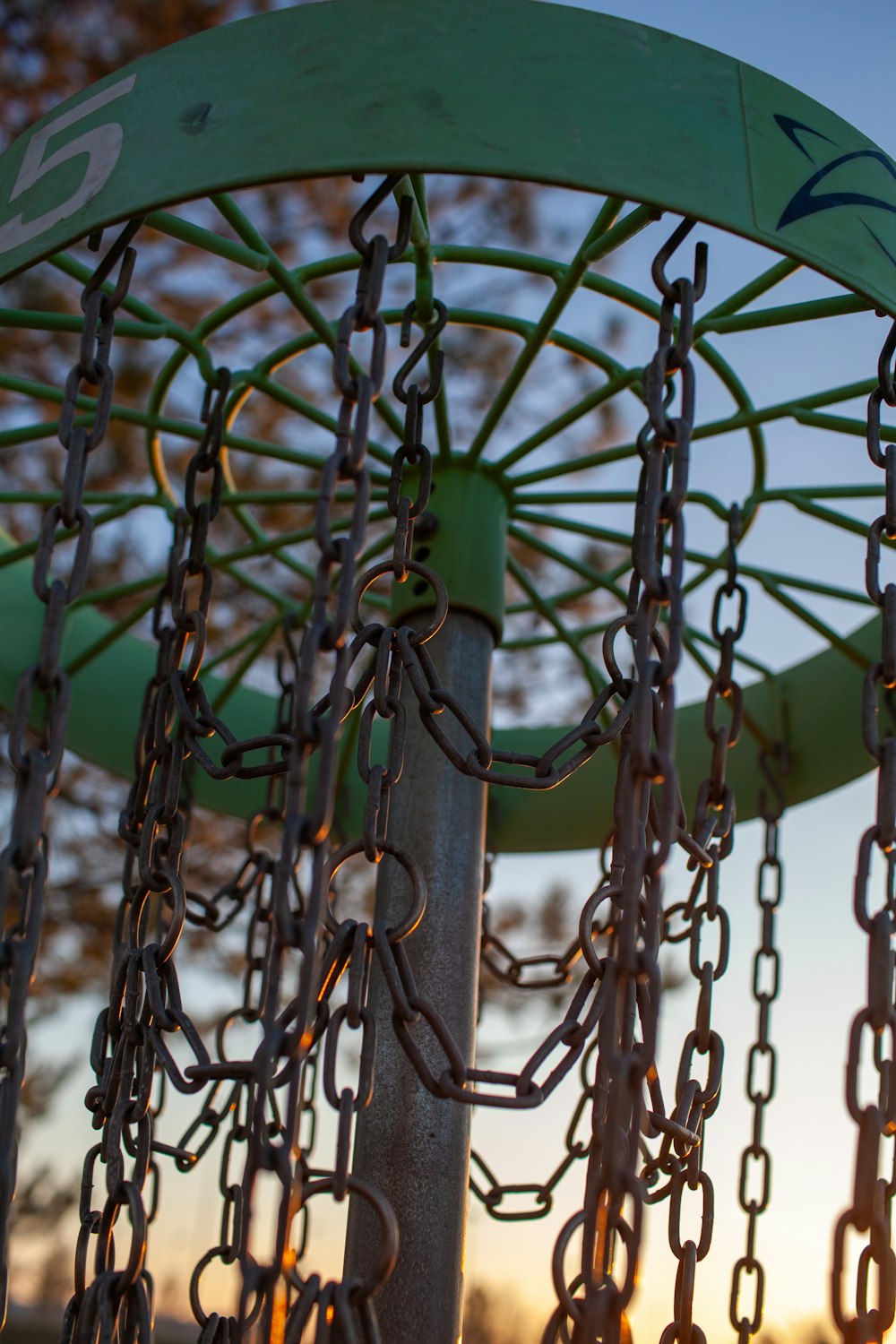 a close up of a chain link structure