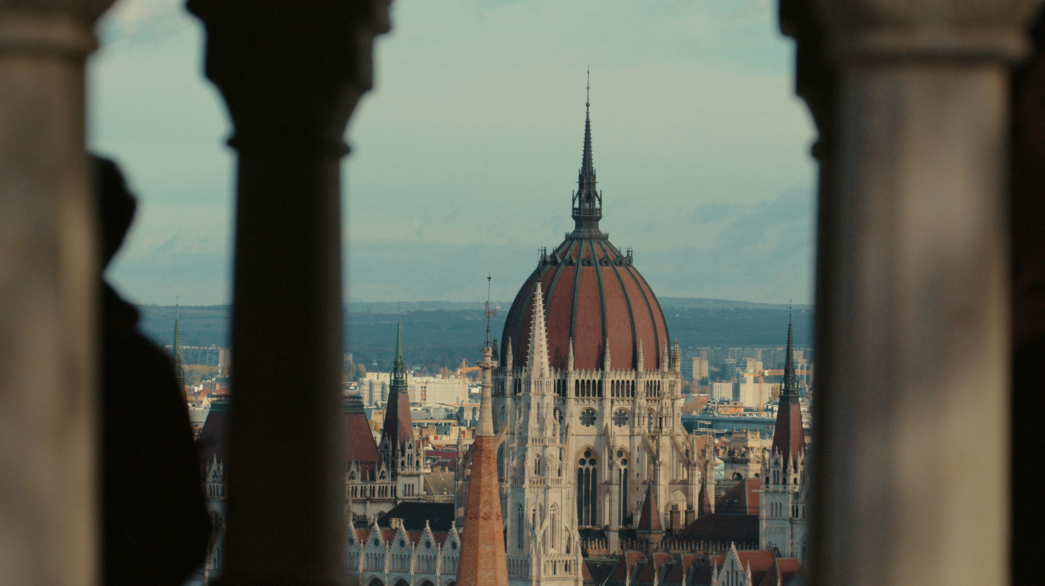 a view of a cathedral through a window