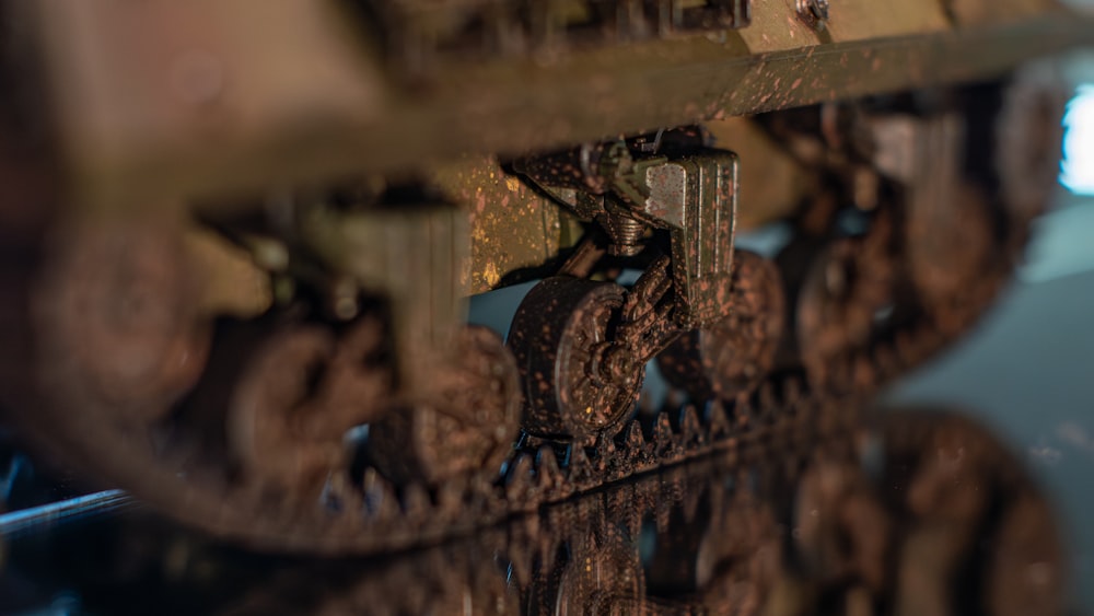 a close up view of a clock face