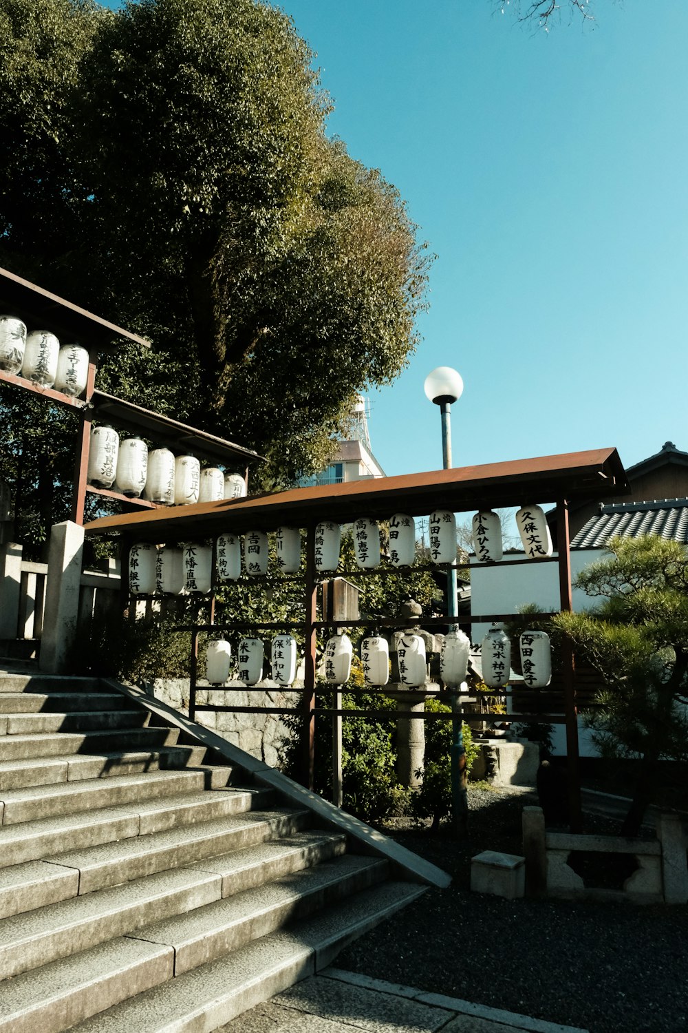 a set of stairs leading up to a building