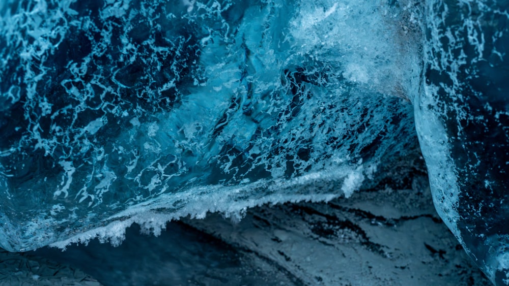 a close up of a wave in the ocean