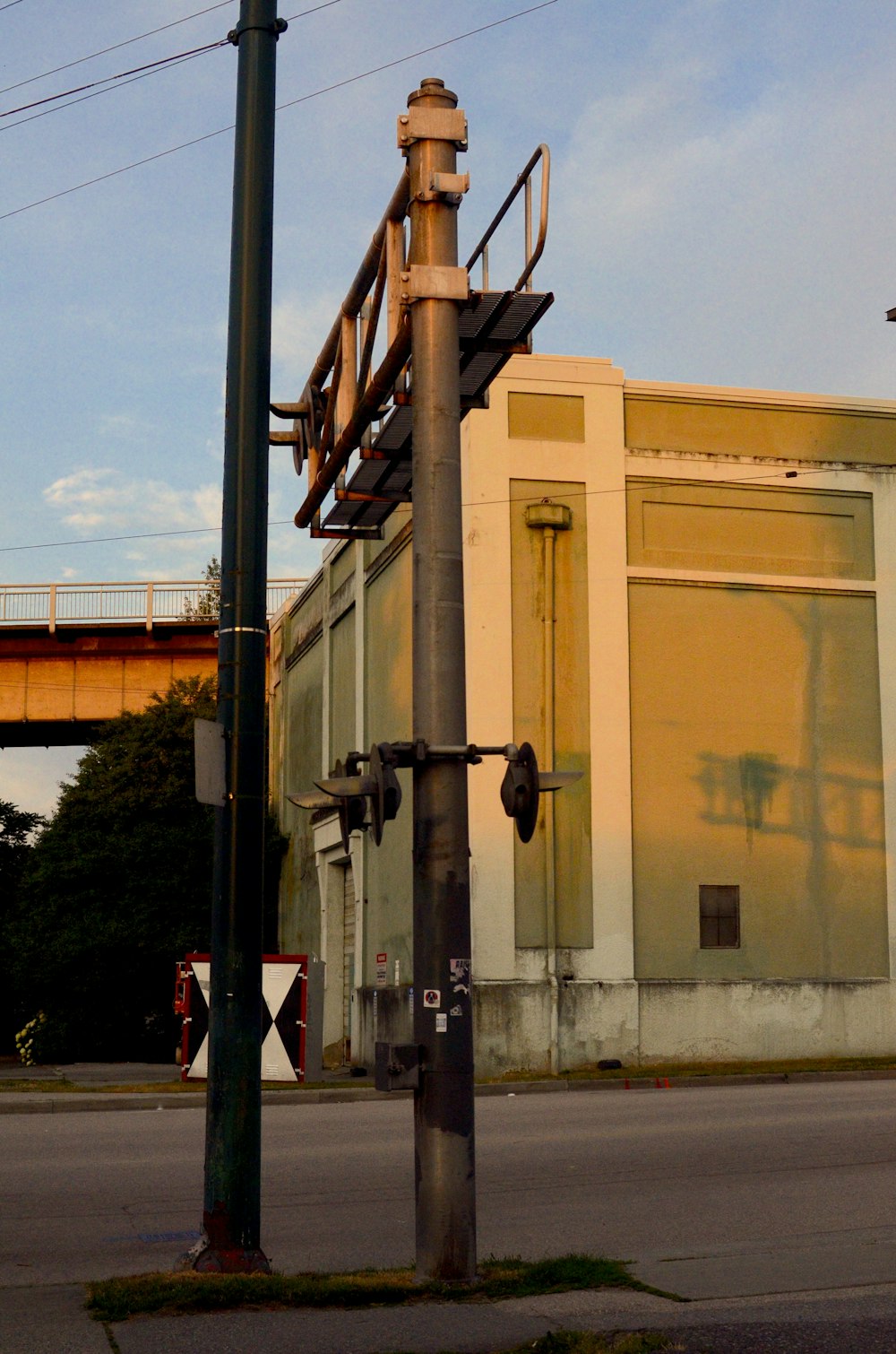 a traffic light sitting on the side of a road