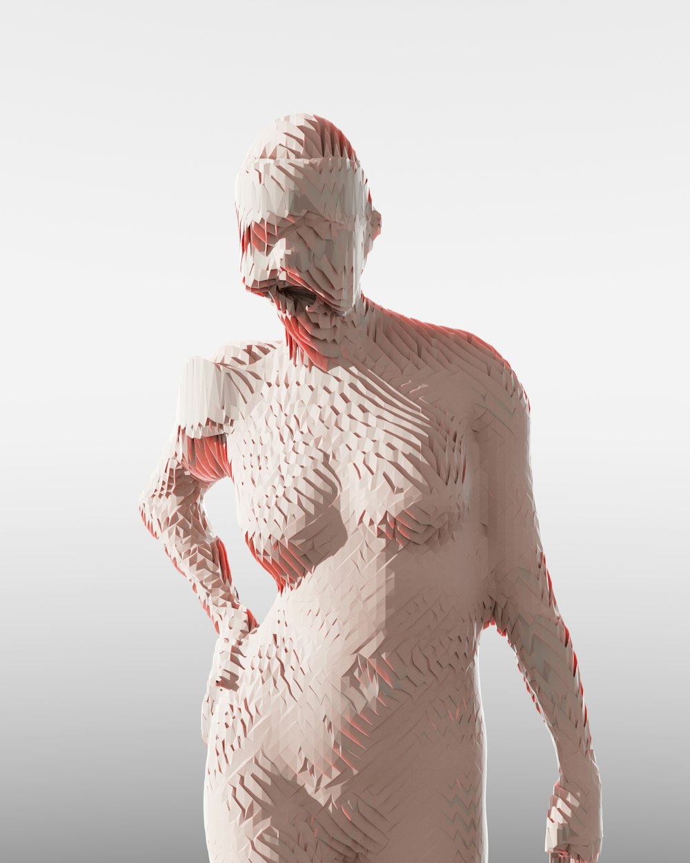 a 3d image of a woman in a body suit