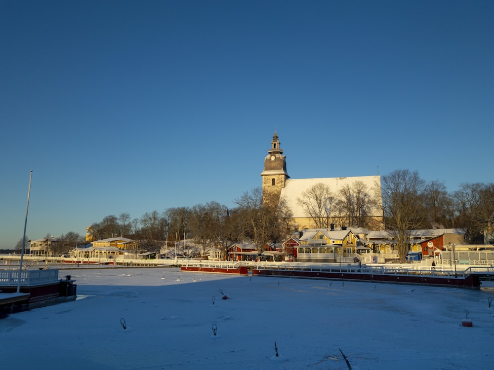 a large building with a clock tower on top of it