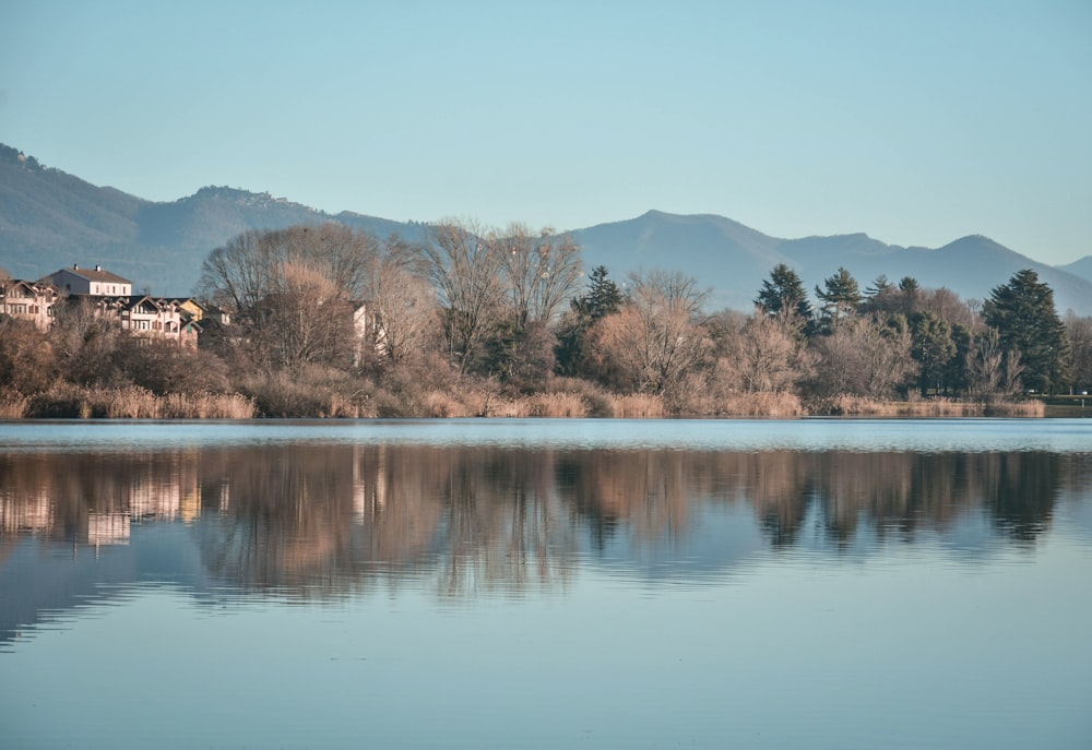 a large body of water surrounded by mountains