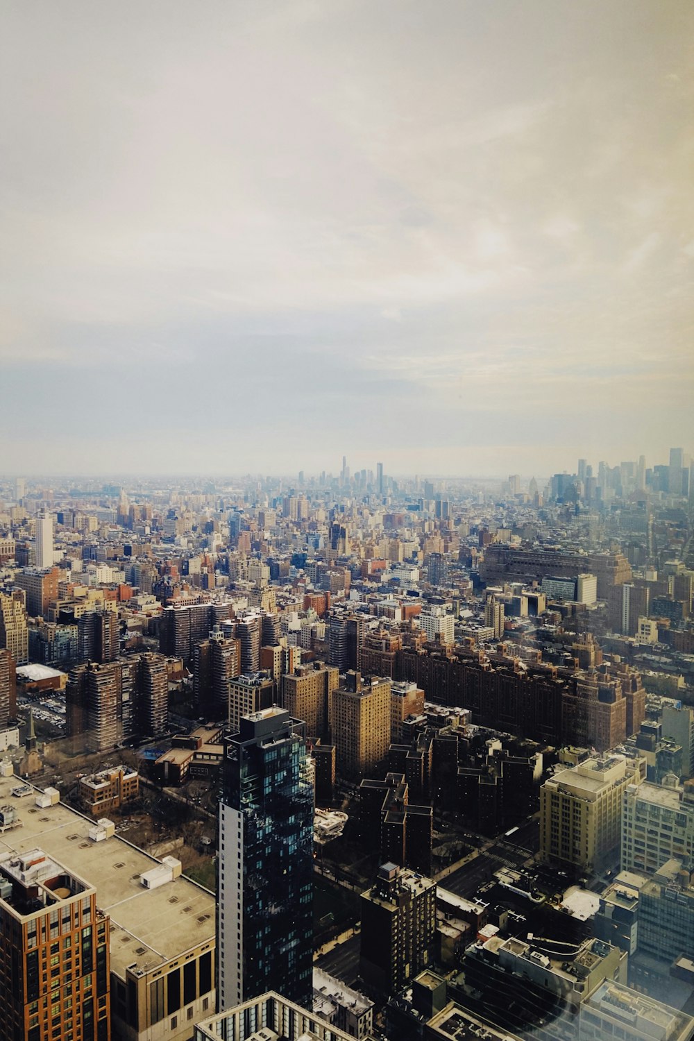 a view of a city from a tall building