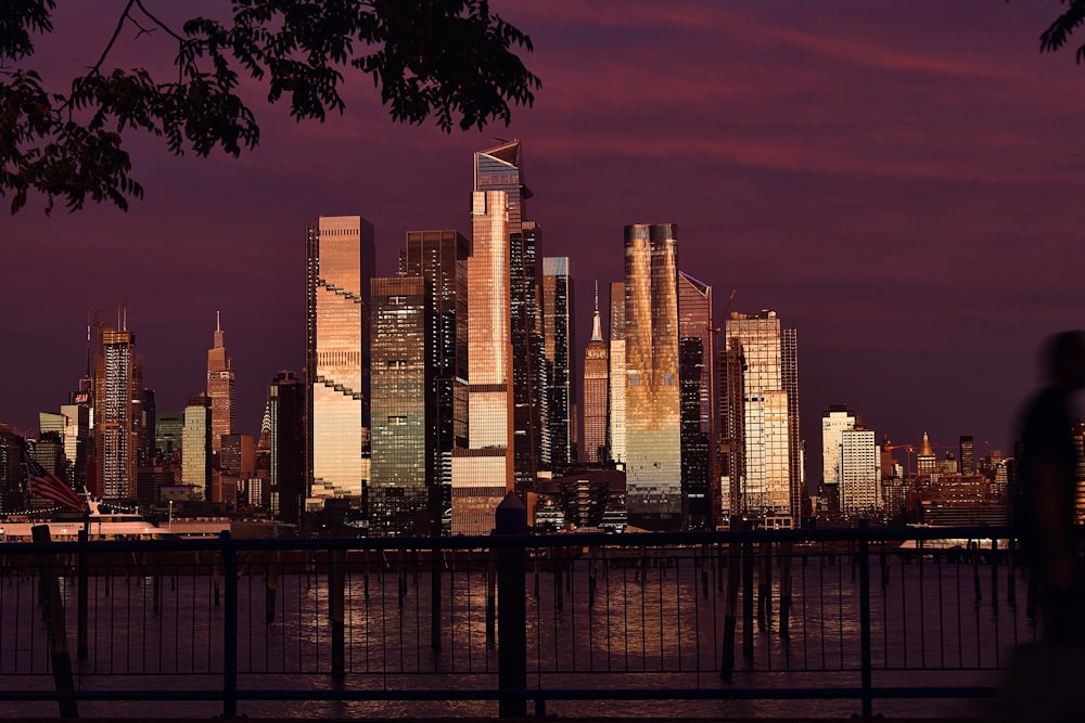 a view of a city at night from across the water