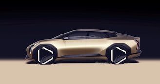 a concept car is shown in the dark