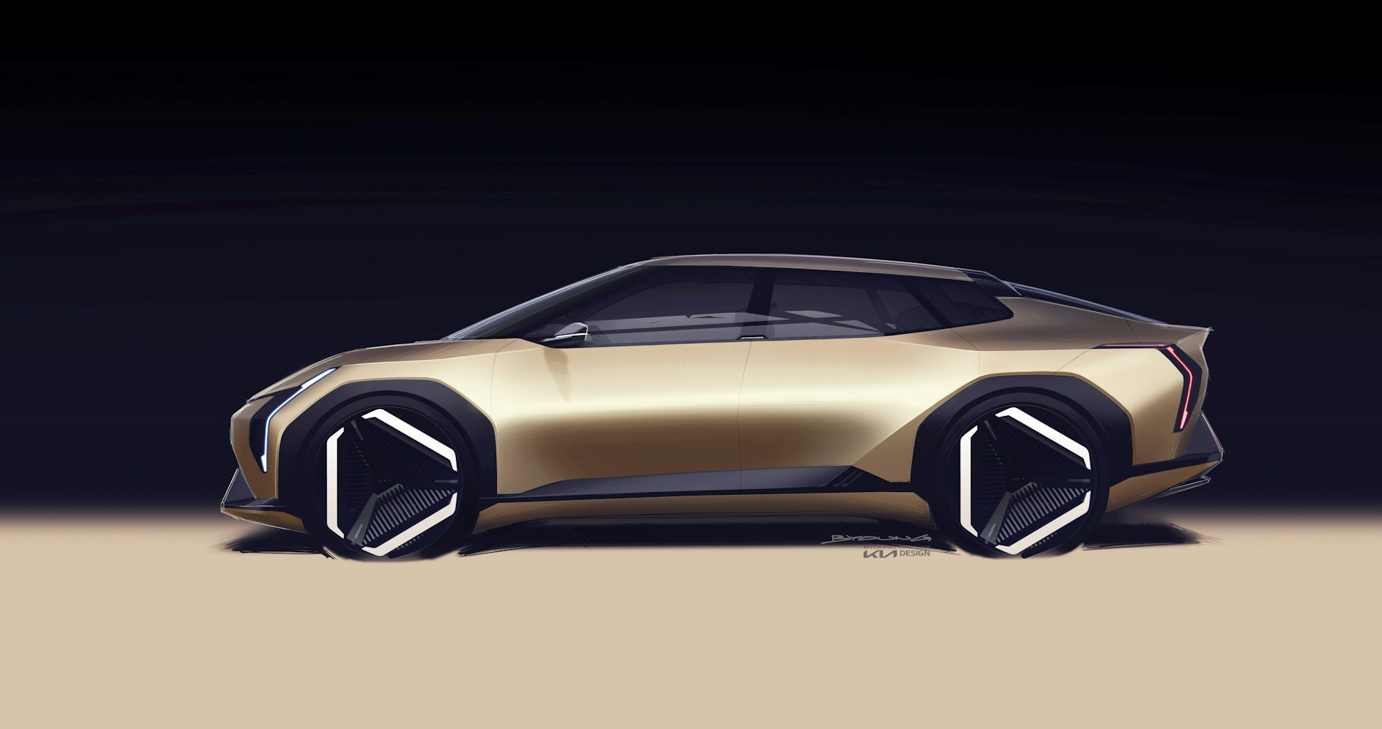 Concept car on display at an auto show