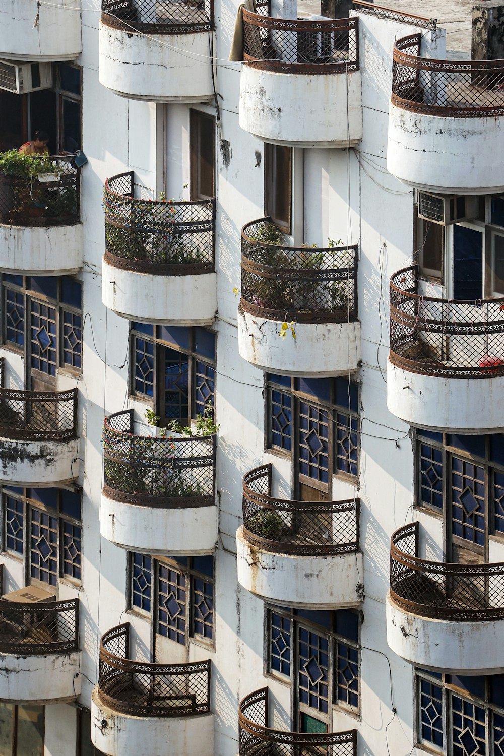 a very tall building with balconies and balconies