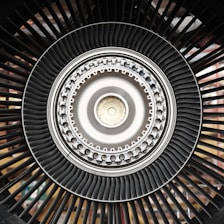 a close up view of a jet engine