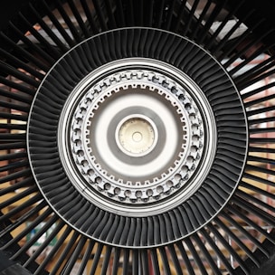 a close up view of a jet engine