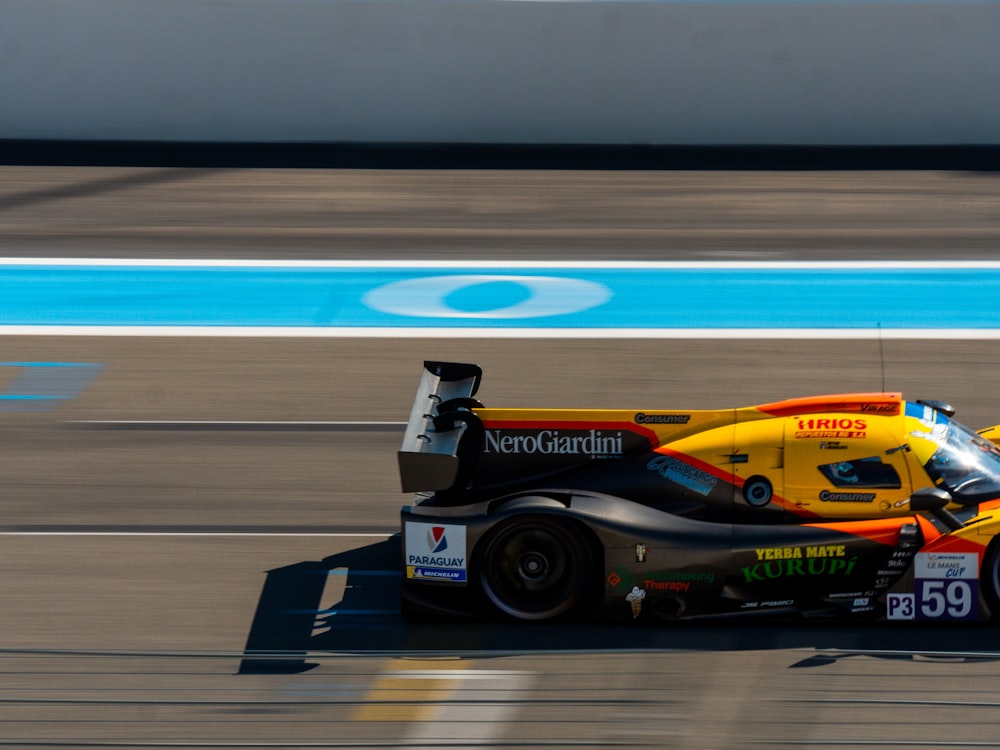 a race car driving on a race track