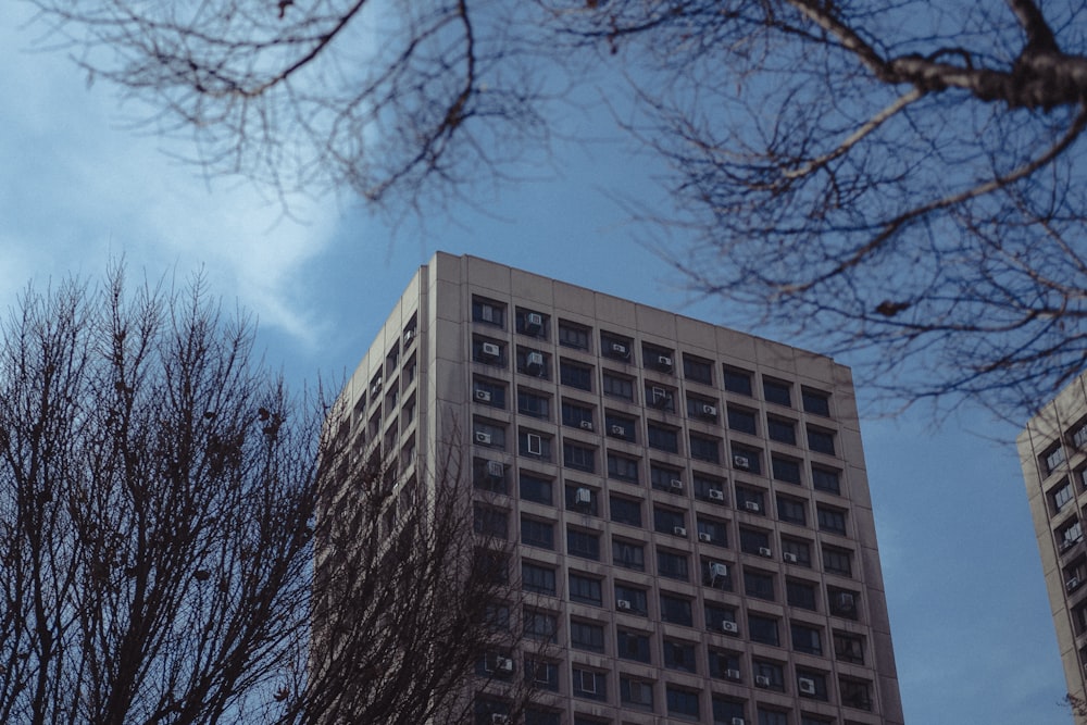 a very tall building with lots of windows