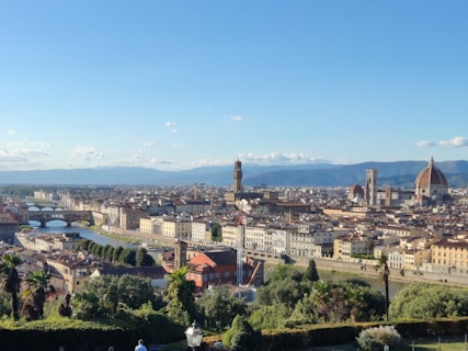 a view of a city from the top of a hill