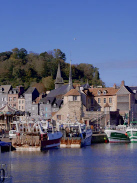 a group of boats that are sitting in the water