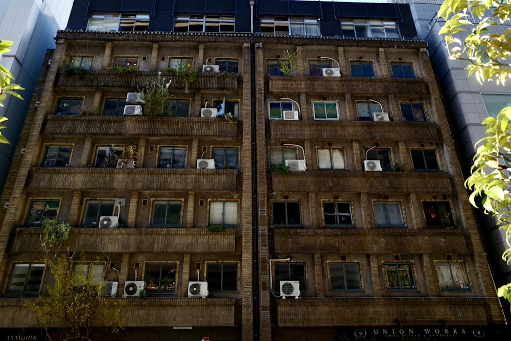 a very tall building with lots of windows