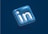 a blue and white linked icon on a blue background